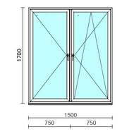 TO Ny-Bny ablak.  150x170 cm (Rendelhető méretek: szélesség 145-154 cm, magasság 165-174 cm.)  New Balance 85 profilból