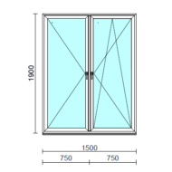 TO Ny-Bny ablak.  150x190 cm (Rendelhető méretek: szélesség 145-154 cm, magasság 185-190 cm.)  New Balance 85 profilból