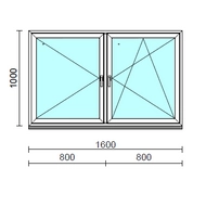 TO Ny-Bny ablak.  160x100 cm (Rendelhető méretek: szélesség 155-164 cm, magasság 95-104 cm.) Deluxe A85 profilból