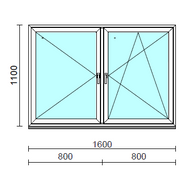 TO Ny-Bny ablak.  160x110 cm (Rendelhető méretek: szélesség 155-164 cm, magasság 105-114 cm.)  New Balance 85 profilból