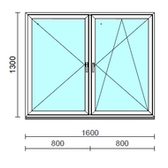 TO Ny-Bny ablak.  160x130 cm (Rendelhető méretek: szélesség 155-164 cm, magasság 125-134 cm.) Deluxe A85 profilból