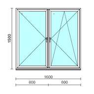 TO Ny-Bny ablak.  160x150 cm (Rendelhető méretek: szélesség 155-164 cm, magasság 145-154 cm.) Deluxe A85 profilból