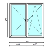 TO Ny-Bny ablak.  160x160 cm (Rendelhető méretek: szélesség 155-164 cm, magasság 155-164 cm.) Deluxe A85 profilból