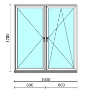 TO Ny-Bny ablak.  160x170 cm (Rendelhető méretek: szélesség 155-164 cm, magasság 165-174 cm.) Deluxe A85 profilból
