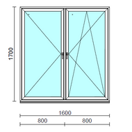 TO Ny-Bny ablak.  160x170 cm (Rendelhető méretek: szélesség 155-164 cm, magasság 165-174 cm.)  New Balance 85 profilból