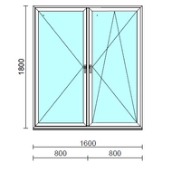 TO Ny-Bny ablak.  160x180 cm (Rendelhető méretek: szélesség 155-164 cm, magasság 175-184 cm.) Deluxe A85 profilból