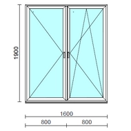 TO Ny-Bny ablak.  160x190 cm (Rendelhető méretek: szélesség 155-164 cm, magasság 185-190 cm.) Deluxe A85 profilból