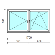 TO Ny-Bny ablak.  170x 90 cm (Rendelhető méretek: szélesség 165-174 cm, magasság 85-94 cm.)  New Balance 85 profilból
