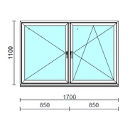 TO Ny-Bny ablak.  170x110 cm (Rendelhető méretek: szélesség 165-174 cm, magasság 105-114 cm.) Deluxe A85 profilból