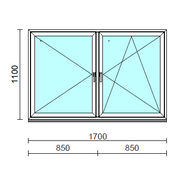 TO Ny-Bny ablak.  170x110 cm (Rendelhető méretek: szélesség 165-174 cm, magasság 105-114 cm.)  New Balance 85 profilból