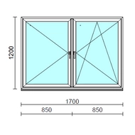 TO Ny-Bny ablak.  170x120 cm (Rendelhető méretek: szélesség 165-174 cm, magasság 115-124 cm.)  New Balance 85 profilból