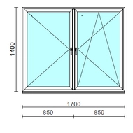 TO Ny-Bny ablak.  170x140 cm (Rendelhető méretek: szélesség 165-174 cm, magasság 135-144 cm.) Deluxe A85 profilból
