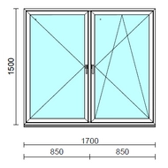 TO Ny-Bny ablak.  170x150 cm (Rendelhető méretek: szélesség 165-174 cm, magasság 145-154 cm.)  New Balance 85 profilból
