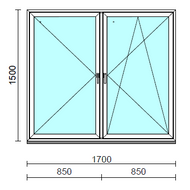 TO Ny-Bny ablak.  170x150 cm (Rendelhető méretek: szélesség 165-174 cm, magasság 145-154 cm.)  New Balance 85 profilból