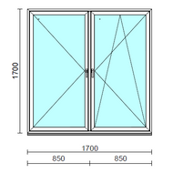 TO Ny-Bny ablak.  170x170 cm (Rendelhető méretek: szélesség 165-174 cm, magasság 165-174 cm.)  New Balance 85 profilból