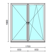 TO Ny-Bny ablak.  170x190 cm (Rendelhető méretek: szélesség 165-174 cm, magasság 185-190 cm.)  New Balance 85 profilból