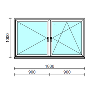 TO Ny-Bny ablak.  180x100 cm (Rendelhető méretek: szélesség 175-180 cm, magasság 95-104 cm.) Deluxe A85 profilból