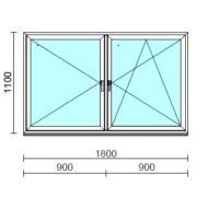 TO Ny-Bny ablak.  180x110 cm (Rendelhető méretek: szélesség 175-180 cm, magasság 105-114 cm.) Deluxe A85 profilból