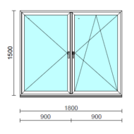 TO Ny-Bny ablak.  180x150 cm (Rendelhető méretek: szélesség 175-180 cm, magasság 145-154 cm.) Deluxe A85 profilból