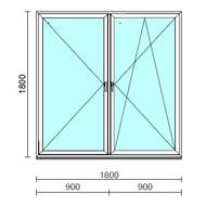 TO Ny-Bny ablak.  180x180 cm (Rendelhető méretek: szélesség 175-180 cm, magasság 175-184 cm.) Deluxe A85 profilból