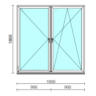 TO Ny-Bny ablak.  180x180 cm (Rendelhető méretek: szélesség 175-180 cm, magasság 175-184 cm.)  New Balance 85 profilból
