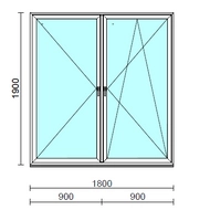 TO Ny-Bny ablak.  180x190 cm (Rendelhető méretek: szélesség 175-180 cm, magasság 185-190 cm.) Deluxe A85 profilból