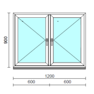 TO Ny-Ny ablak.  120x 90 cm (Rendelhető méretek: szélesség 120-124 cm, magasság 85-94 cm.) Deluxe A85 profilból