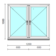 TO Ny-Ny ablak.  120x100 cm (Rendelhető méretek: szélesség 120-124 cm, magasság 95-104 cm.) Deluxe A85 profilból