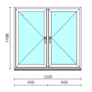 TO Ny-Ny ablak.  120x110 cm (Rendelhető méretek: szélesség 120-124 cm, magasság 105-114 cm.) Deluxe A85 profilból
