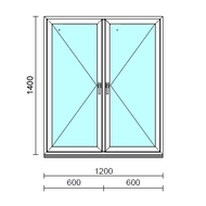 TO Ny-Ny ablak.  120x140 cm (Rendelhető méretek: szélesség 120-124 cm, magasság 135-144 cm.) Deluxe A85 profilból