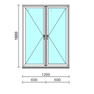 TO Ny-Ny ablak.  120x160 cm (Rendelhető méretek: szélesség 120-124 cm, magasság 155-164 cm.) Deluxe A85 profilból