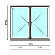 TO Ny-Ny ablak.  130x110 cm (Rendelhető méretek: szélesség 125-134 cm, magasság 105-114 cm.) Deluxe A85 profilból