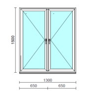 TO Ny-Ny ablak.  130x150 cm (Rendelhető méretek: szélesség 125-134 cm, magasság 145-154 cm.)  New Balance 85 profilból