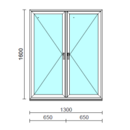 TO Ny-Ny ablak.  130x160 cm (Rendelhető méretek: szélesség 125-134 cm, magasság 155-164 cm.) Deluxe A85 profilból