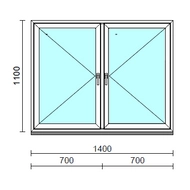 TO Ny-Ny ablak.  140x110 cm (Rendelhető méretek: szélesség 135-144 cm, magasság 105-114 cm.) Deluxe A85 profilból