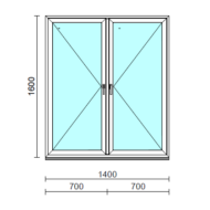 TO Ny-Ny ablak.  140x160 cm (Rendelhető méretek: szélesség 135-144 cm, magasság 155-164 cm.) Deluxe A85 profilból