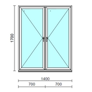 TO Ny-Ny ablak.  140x170 cm (Rendelhető méretek: szélesség 135-144 cm, magasság 165-174 cm.) Deluxe A85 profilból