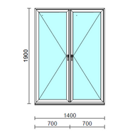 TO Ny-Ny ablak.  140x190 cm (Rendelhető méretek: szélesség 135-144 cm, magasság 185-190 cm.) Deluxe A85 profilból
