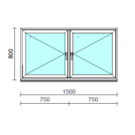 TO Ny-Ny ablak.  150x 80 cm (Rendelhető méretek: szélesség 145-154 cm, magasság 80-84 cm.) Deluxe A85 profilból