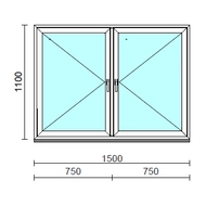 TO Ny-Ny ablak.  150x110 cm (Rendelhető méretek: szélesség 145-154 cm, magasság 105-114 cm.) Deluxe A85 profilból