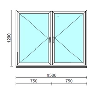 TO Ny-Ny ablak.  150x120 cm (Rendelhető méretek: szélesség 145-154 cm, magasság 115-124 cm.) Deluxe A85 profilból