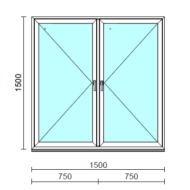 TO Ny-Ny ablak.  150x150 cm (Rendelhető méretek: szélesség 145-154 cm, magasság 145-154 cm.)  New Balance 85 profilból