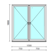 TO Ny-Ny ablak.  150x160 cm (Rendelhető méretek: szélesség 145-154 cm, magasság 155-164 cm.) Deluxe A85 profilból