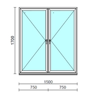 TO Ny-Ny ablak.  150x170 cm (Rendelhető méretek: szélesség 145-154 cm, magasság 165-174 cm.)  New Balance 85 profilból