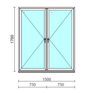TO Ny-Ny ablak.  150x170 cm (Rendelhető méretek: szélesség 145-154 cm, magasság 165-174 cm.)  New Balance 85 profilból