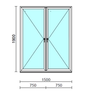TO Ny-Ny ablak.  150x190 cm (Rendelhető méretek: szélesség 145-154 cm, magasság 185-190 cm.) Deluxe A85 profilból