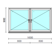 TO Ny-Ny ablak.  160x 90 cm (Rendelhető méretek: szélesség 155-164 cm, magasság 85-94 cm.) Deluxe A85 profilból