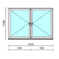 TO Ny-Ny ablak.  160x110 cm (Rendelhető méretek: szélesség 155-164 cm, magasság 105-114 cm.)  New Balance 85 profilból