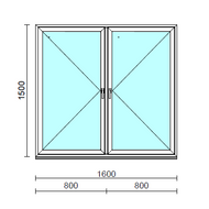 TO Ny-Ny ablak.  160x150 cm (Rendelhető méretek: szélesség 155-164 cm, magasság 145-154 cm.)  New Balance 85 profilból
