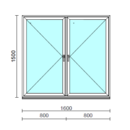 TO Ny-Ny ablak.  160x150 cm (Rendelhető méretek: szélesség 155-164 cm, magasság 145-154 cm.) Deluxe A85 profilból